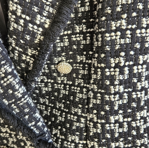 Dixie tweed blazer with fringe lining - size small - Picture 5 of 6